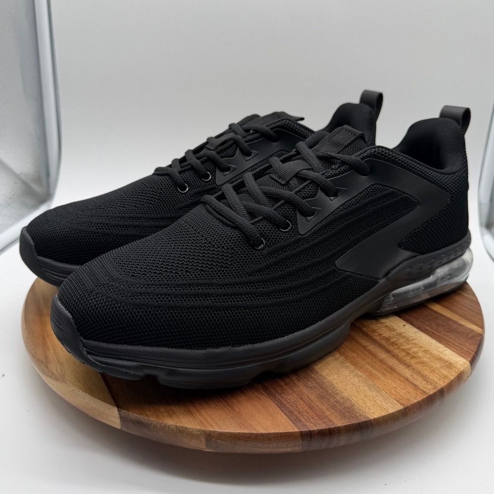Jerko Men's 13 Black Knit Mesh Air Cushion Athletic Running Sneakers